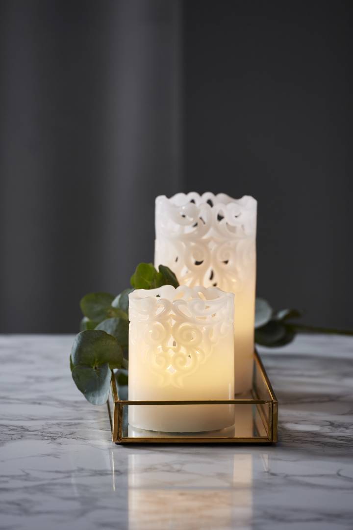 Led-pilarikynttilä Clary 2 kokoa