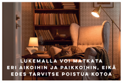 Magneetti Lukemalla voi matkata eri aikoihin ja paikkoihin, eikä edes tarvitse poistua kotoa