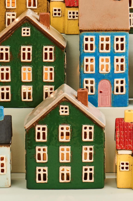 Talolyhty Nyhavn tummanvihreä keltaisella sivuovella