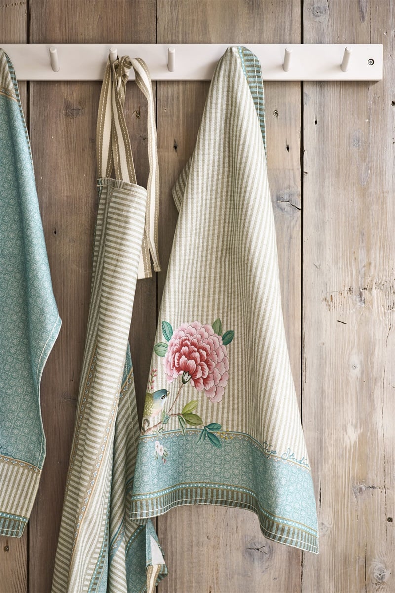 Pip Studio keittiöpyyhe Blushing Birds Bird Khaki 50x70cm