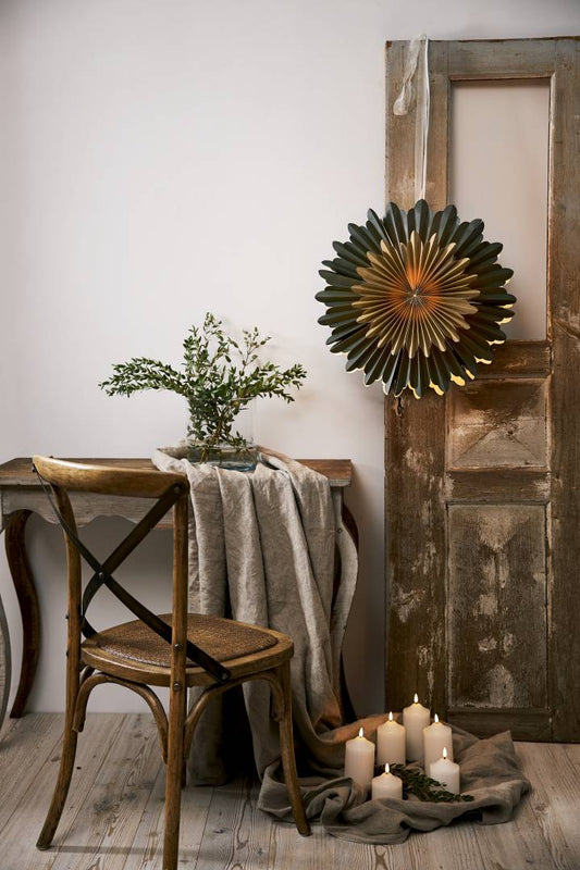 Crystal paperitähti vihreä/kulta 50cm