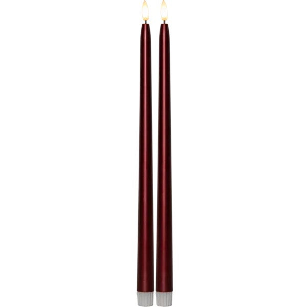 Antiikkikynttilä Metal LED punainen 39cm