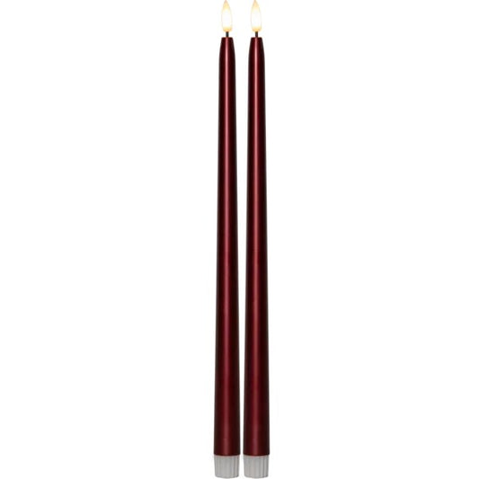 Antiikkikynttilä Metal LED punainen 39cm