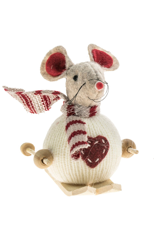 Hiihtäjähiiri 8cm punainen tai valkoinen