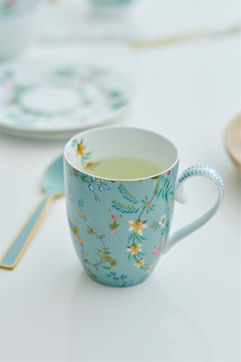 Pip Studio Jolie Flowers blue muki 350ml