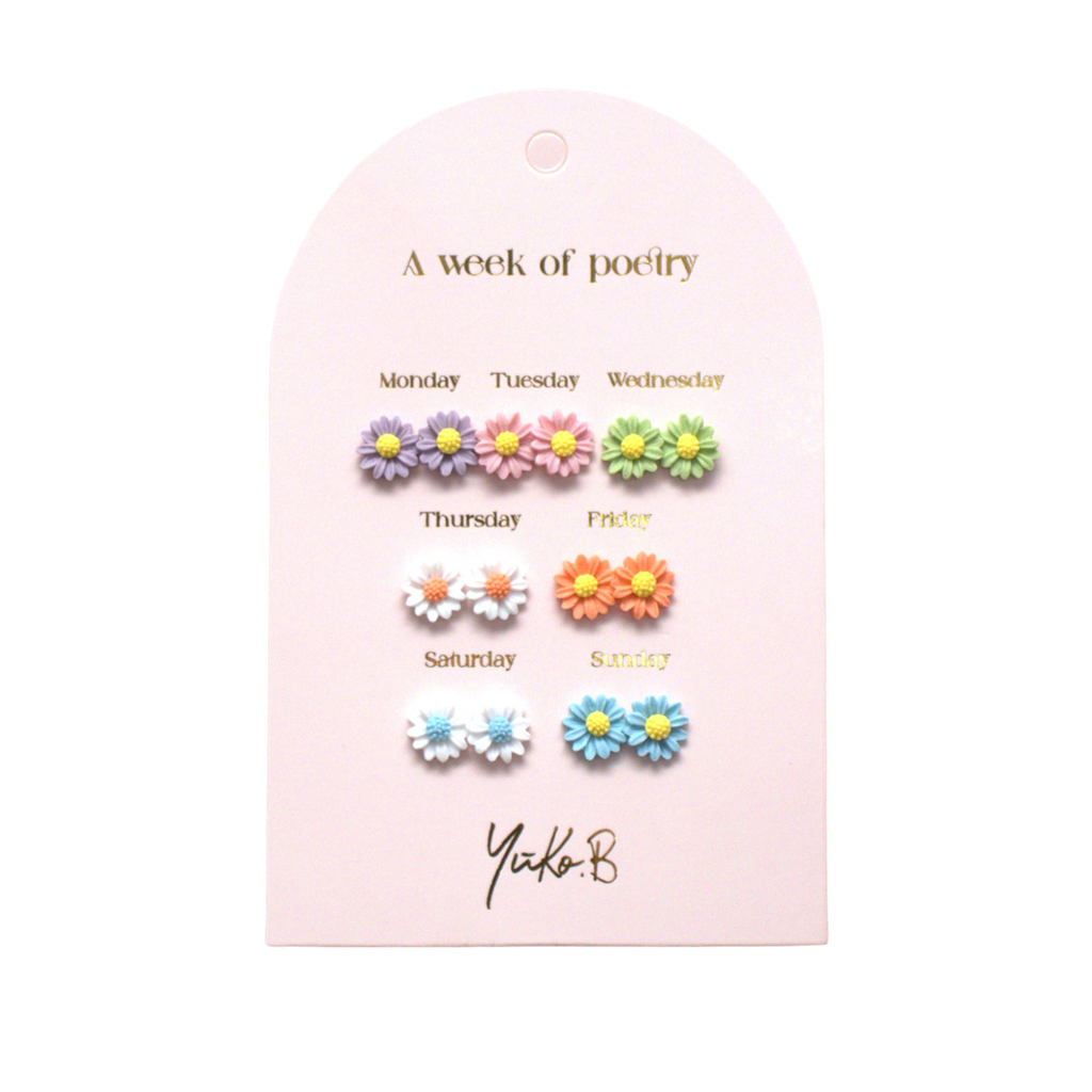 Kukka korvakorut 7 paria/pkt