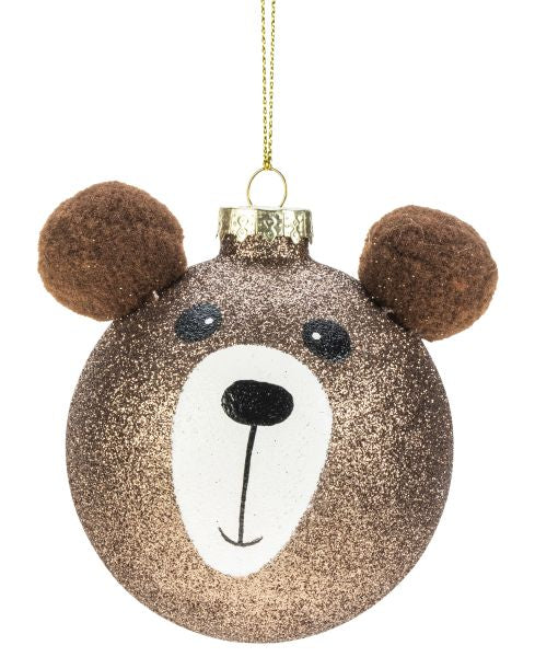 Lasipallo Nalle ruskea 8cm Weiste