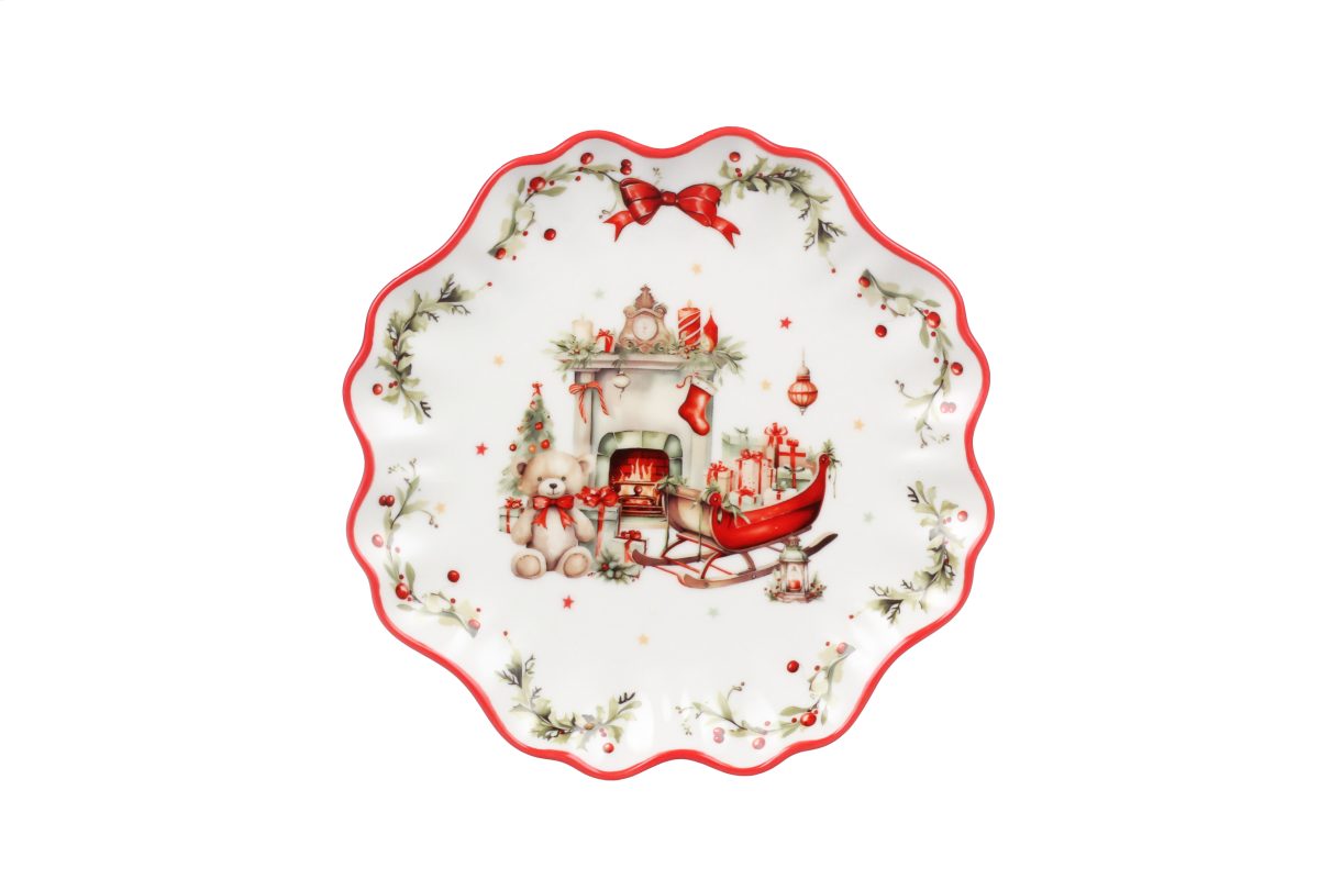 Posliinilautanen Vintage Christmas 16cm Isabelle Rose