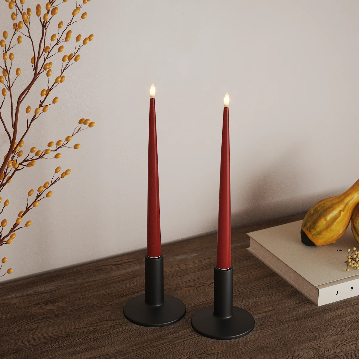 Led-kruunukynttilä Red Deluxe Homeart 2kpl/pkt