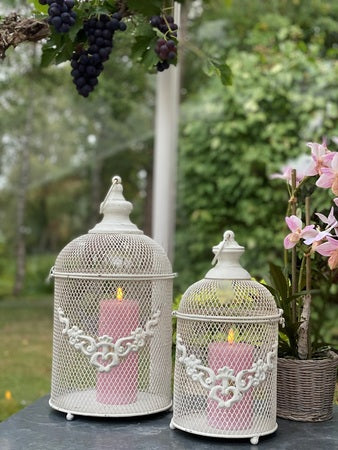 Kynttilälyhty Romantic valkoinen