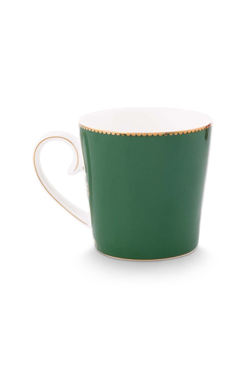 Pip Studio muki Love Birds Medallion Deer dark green 250ml
