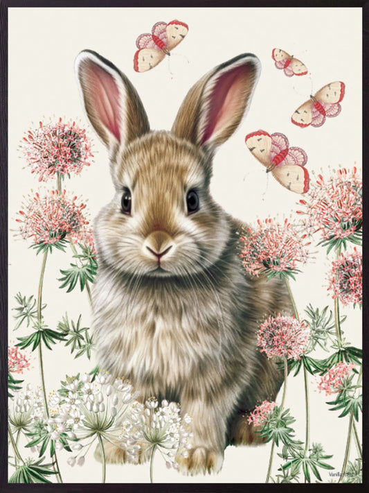 Lastenhuoneen taulu 30x40 Pupu ja perhoset