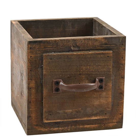 Puulaatikko kahvalla ruskea