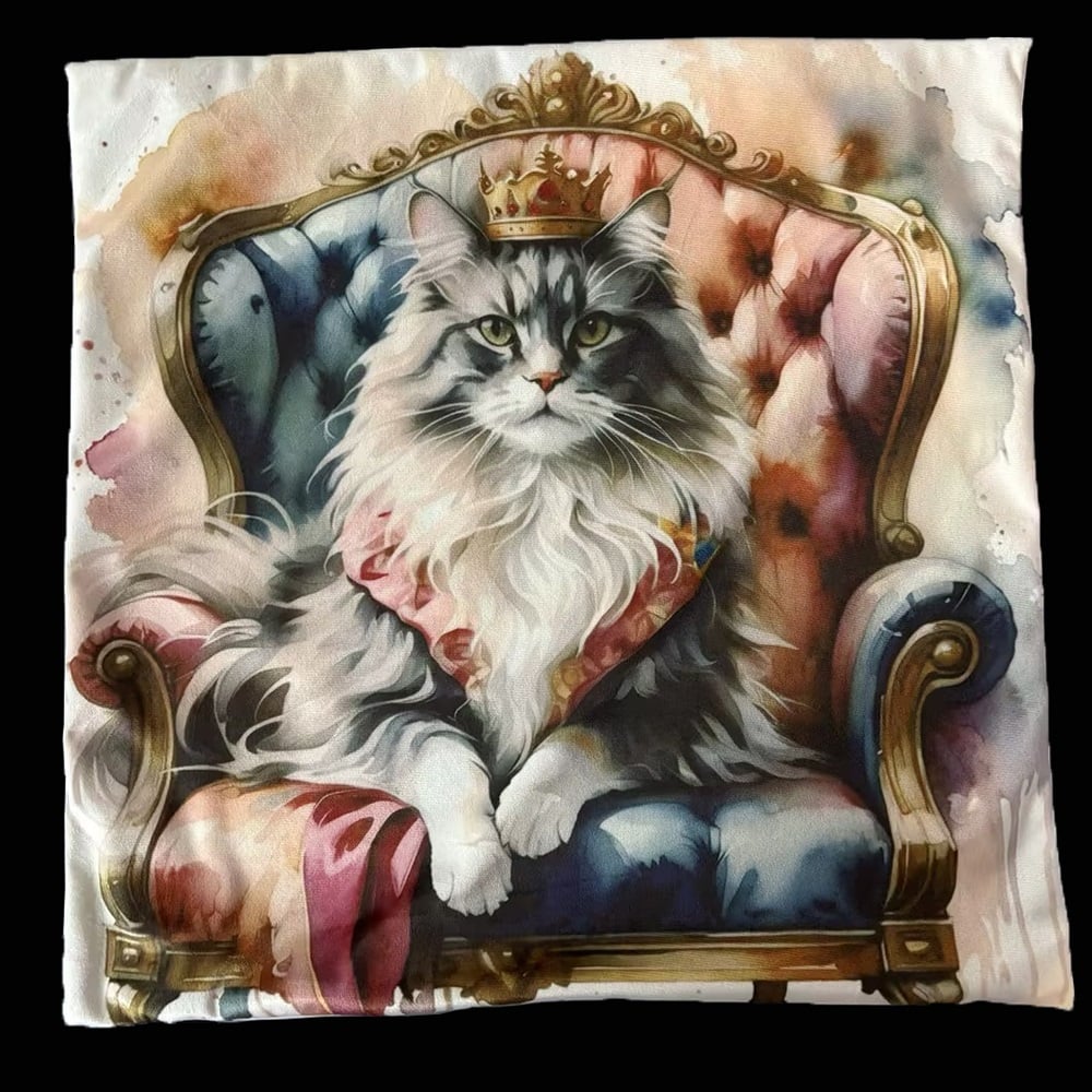 Koristetyynynpäällinen Ragdoll tuolissa 45x45