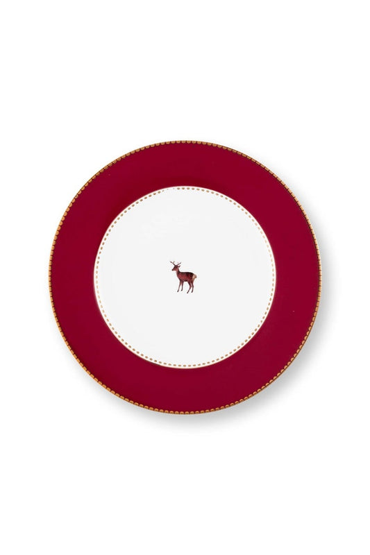 Pip Studio lautanen 17cm Love Birds Deer dark red