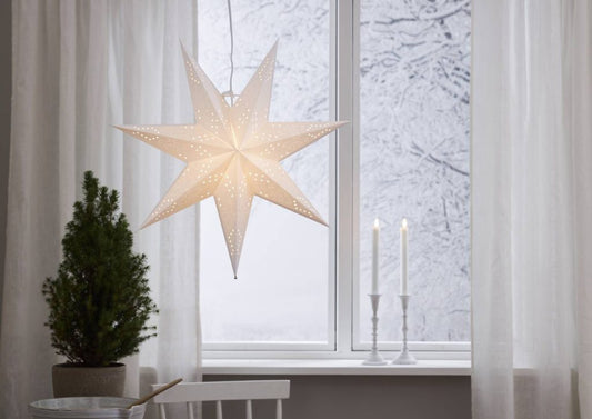 Romantic paperitähti 54cm valkoinen