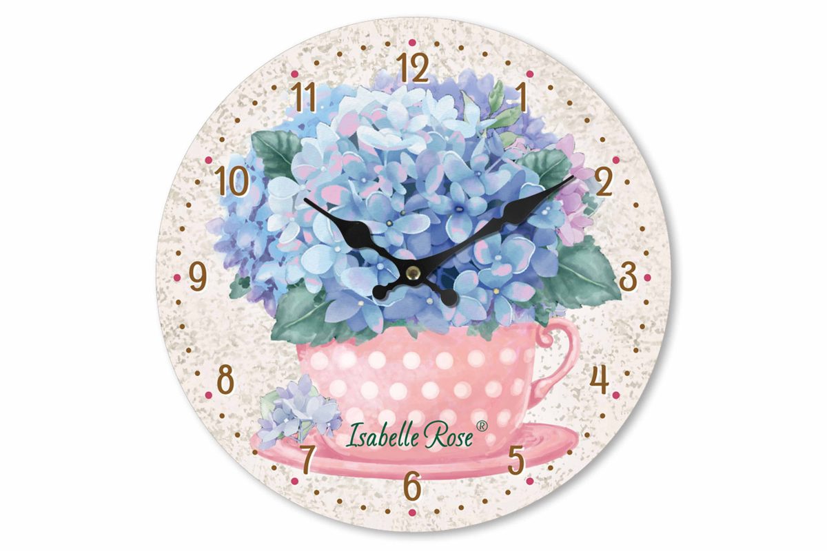 Seinäkello Cup of flowers 29cm Isabelle Rose