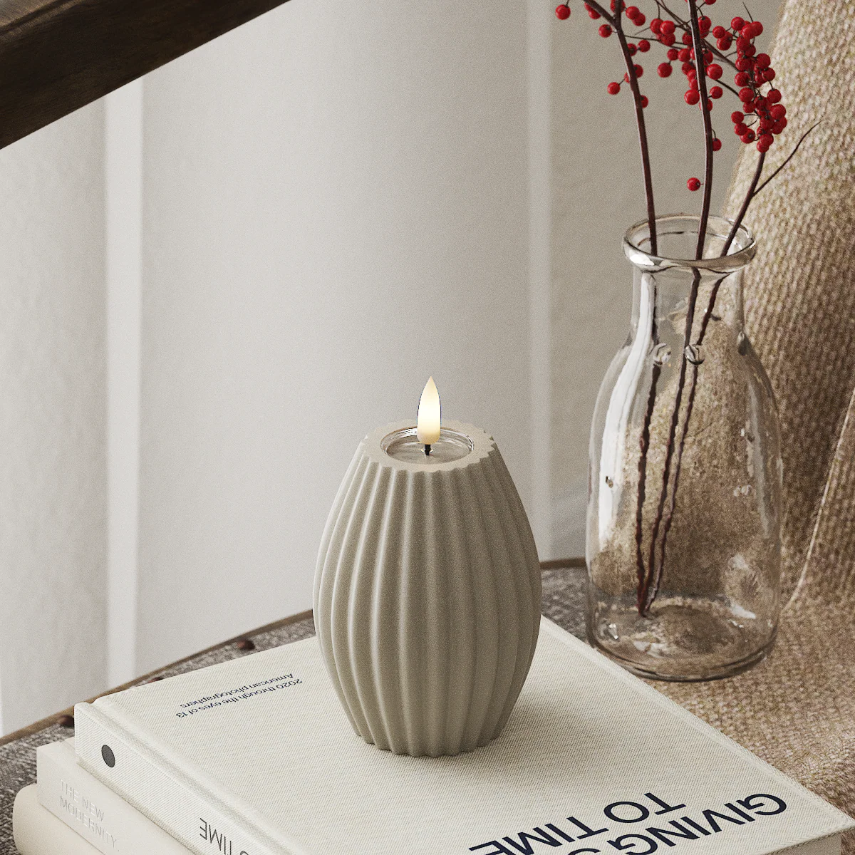 Led kynttilä Stripe hiekka Deluxe Homeart