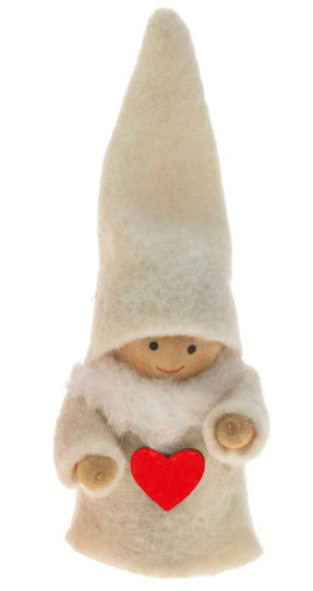 Sydäntonttu 8cm valkoinen tai punainen