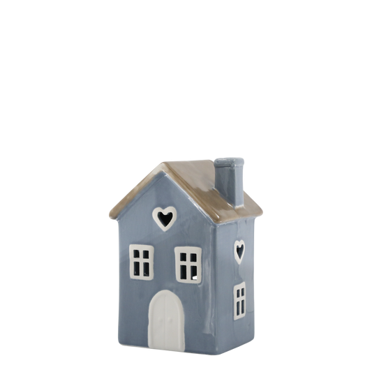 Talolyhty Chamonix 18cm sydän ikkunalla sky blue Chic Antique