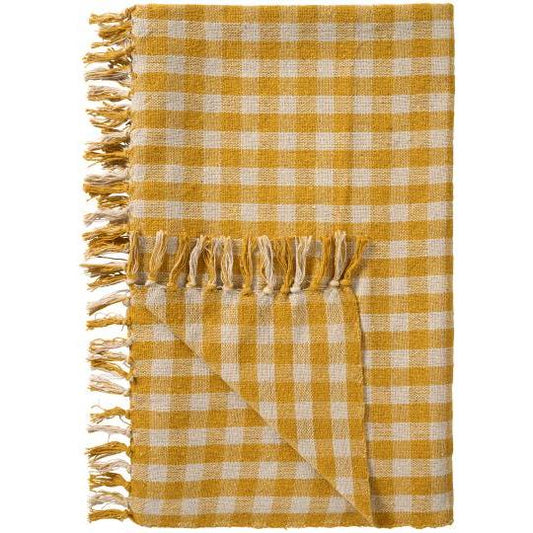 Torkkupeitto keltavalko ruudullinen