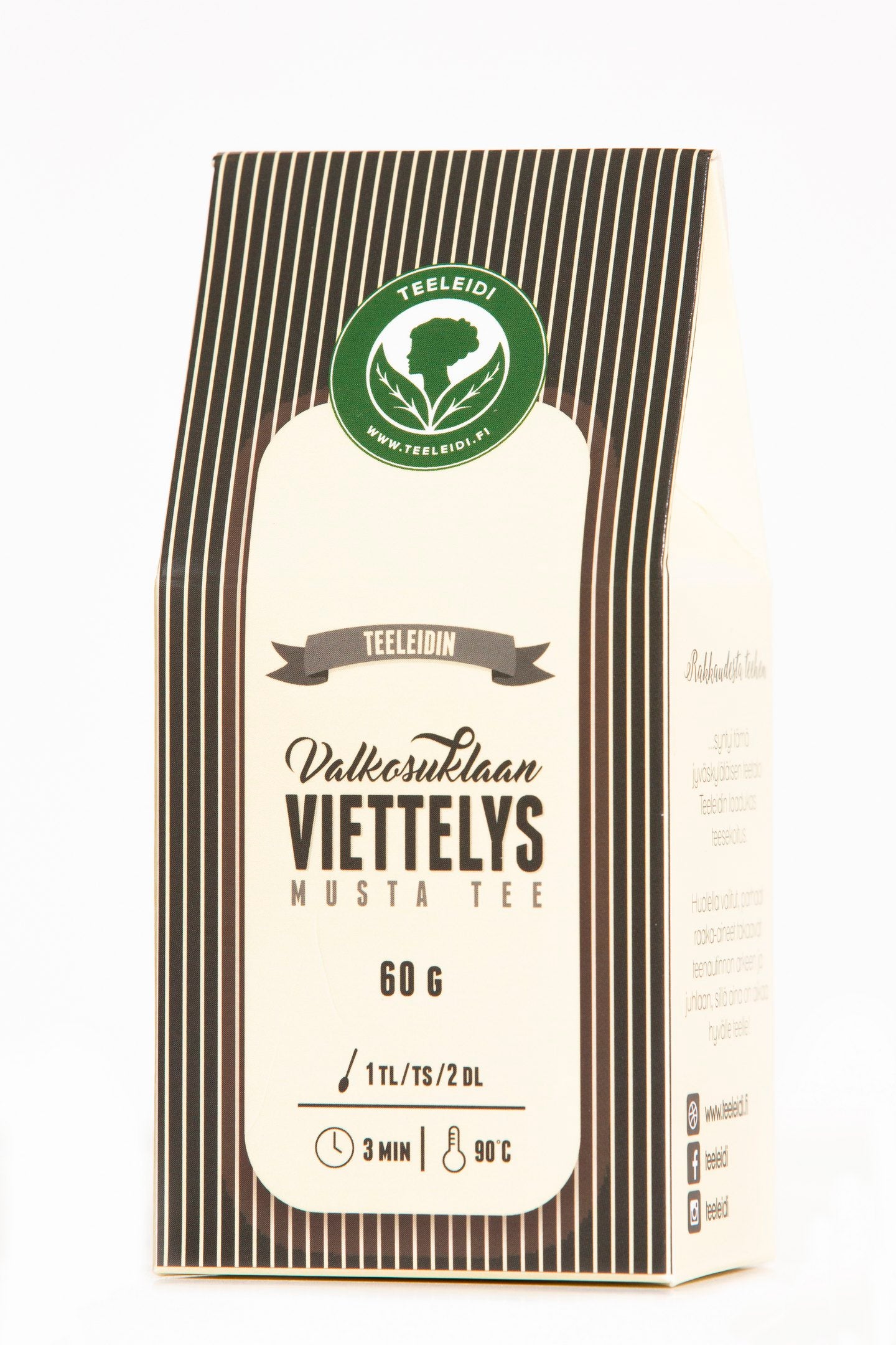 Musta tee Valkosuklaan vittelys 60g