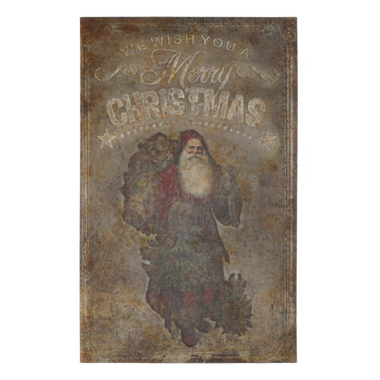 Vintage Metallitaulu Joulupukki Chic Antique