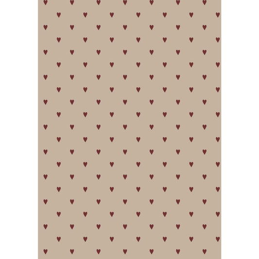 Lahjapaperi red hearts 5m/rll Ib Laursen