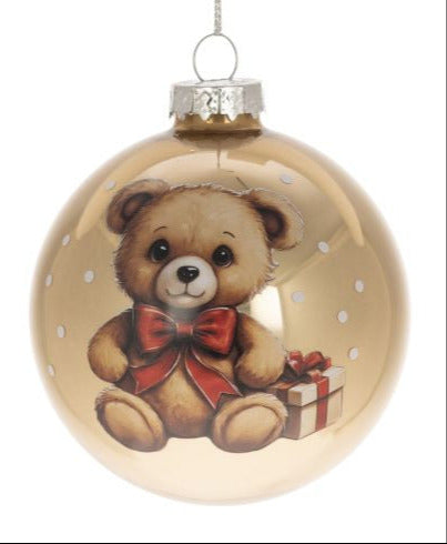 Joulukuusenkoriste Nalle kulta tai punainen 8cm Weiste