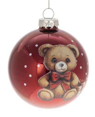 Joulukuusenkoriste Nalle kulta tai punainen 8cm Weiste