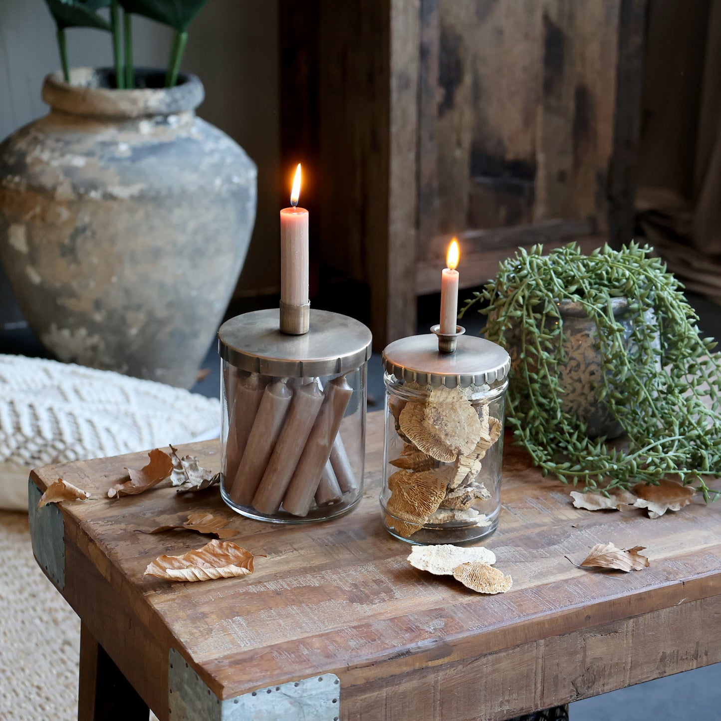 Kynttilänjalka lasipurkki Chic Antique