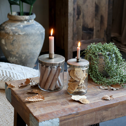 Kynttilänjalka lasipurkki Chic Antique