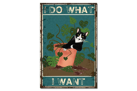 Metallitaulu Happy cat I Do what i want