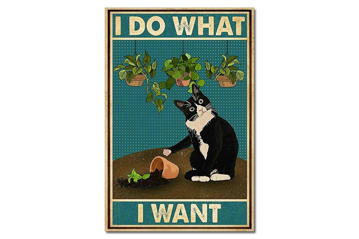 Metallitaulu Happy cat I Do what i want