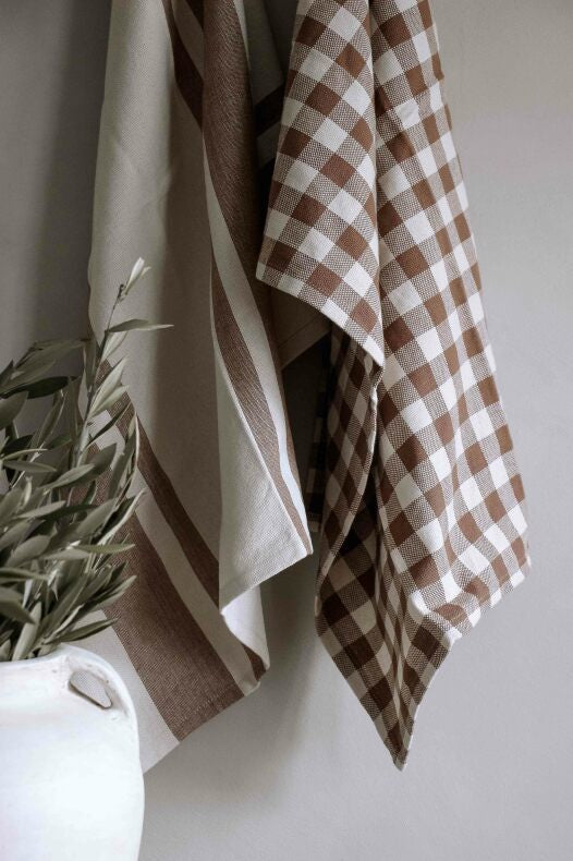 Keittiöpyyhe raita&ruutu 2kpl/pkt Majas Cottage