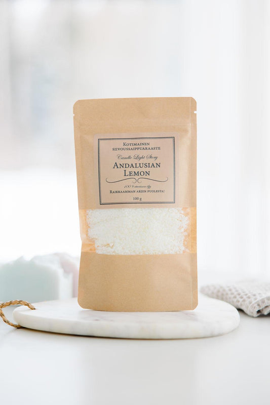 Siivoussaippuaraaste Andalusian Lemon Candle Light Story