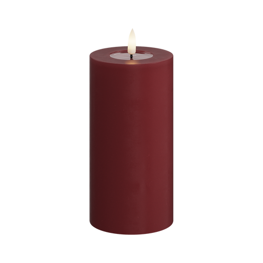 Led-Pilarikynttilä bordeaux Deluxe Homeart