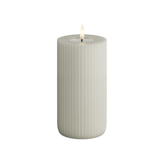 Led-kynttilä Solid stripe pilarikynttilä hiekka Deluxe Homeart