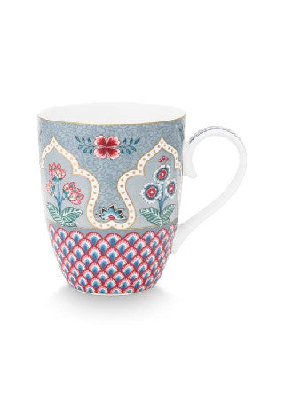 Pip Studio Flower Festival Scallop Deco Light Blue 350ml muki