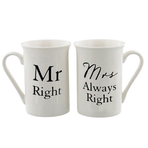 Kahvikupit Mr Right & Mrs Always Right