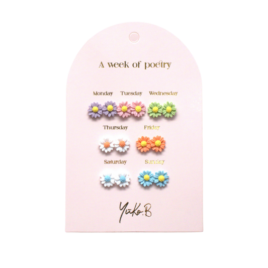 Kukka korvakorut 7 paria/pkt