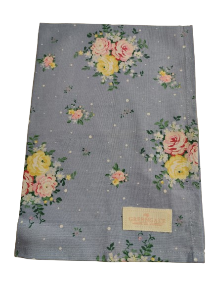 Keittiöpyyhe Laura dusty blue Greengate