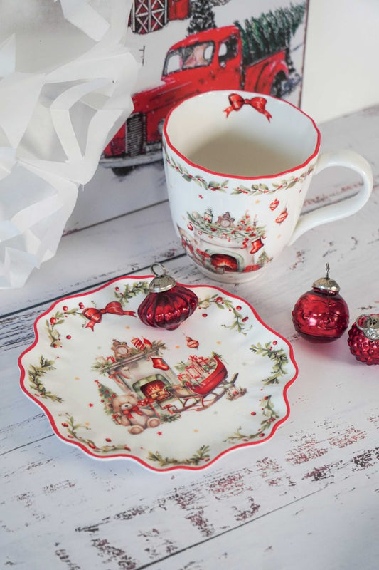 Posliinilautanen Vintage Christmas 16cm Isabelle Rose