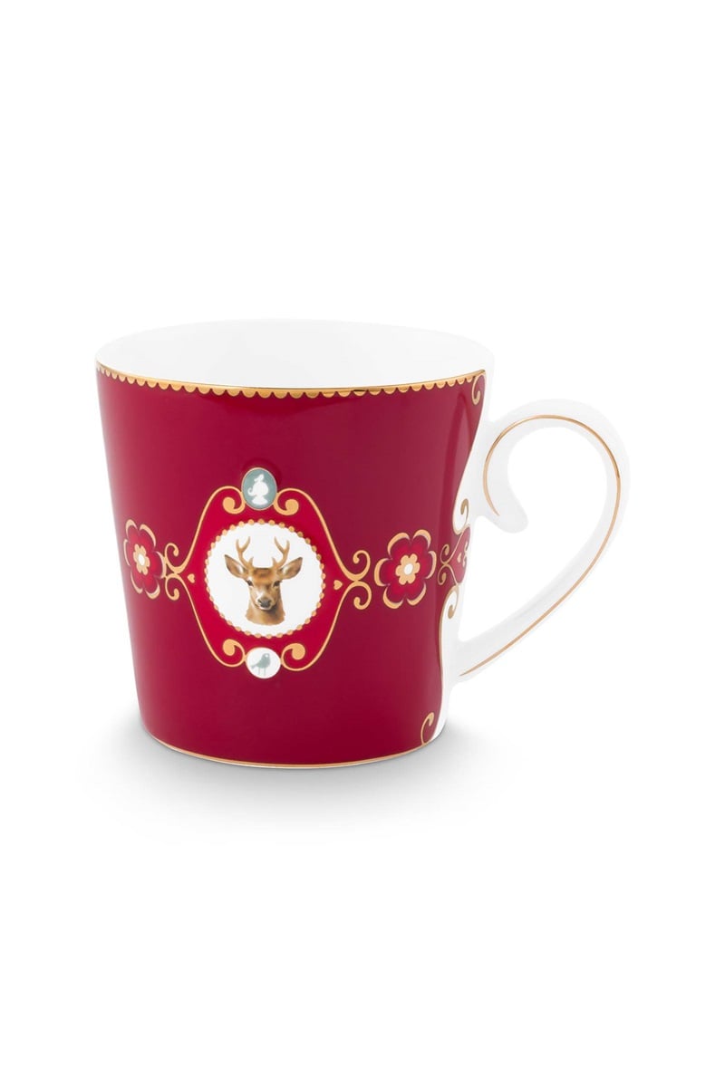 Pip Studio muki Love Birds Love Deer dark red 250ml
