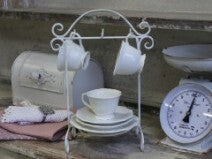 Muki-lautasteline valkoinen Chic Antique