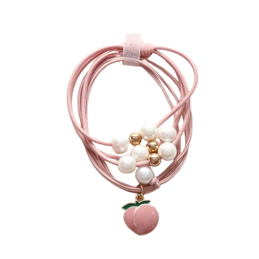 Hiuslenkit Persikka ja helmet