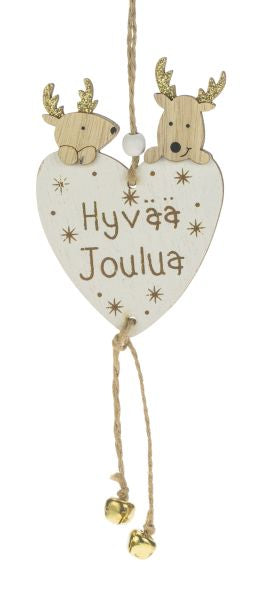 Poro sydänkyltti Hyvää Joulua Weiste