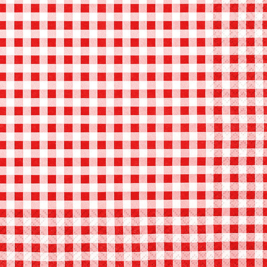 Servetti puna-valkoruudullinen