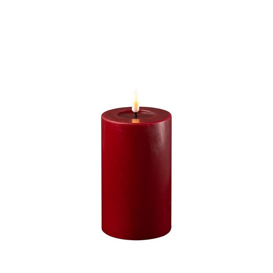 Led-Pilarikynttilä bordeaux Deluxe Homeart