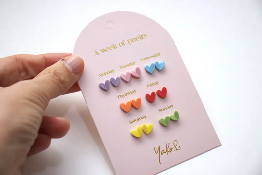 Sydän korvakorut 7 paria/pkt